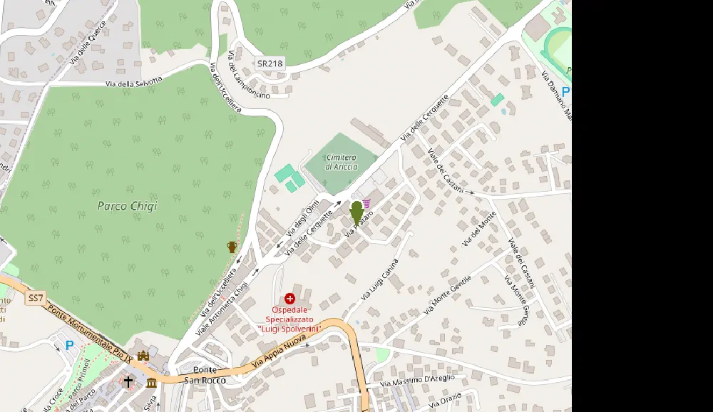Mappa della sede operativa di Via Giuseppe Lugli, Ariccia